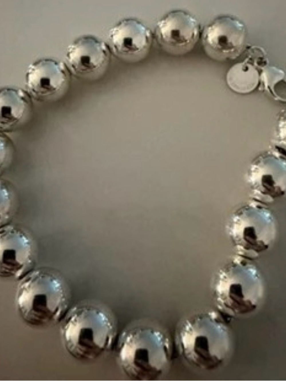 Tiffany & Co. Sterling Silver Bead Bracelet w/Tiffany Blue Pouch, no wear at all - Picture 9 of 12